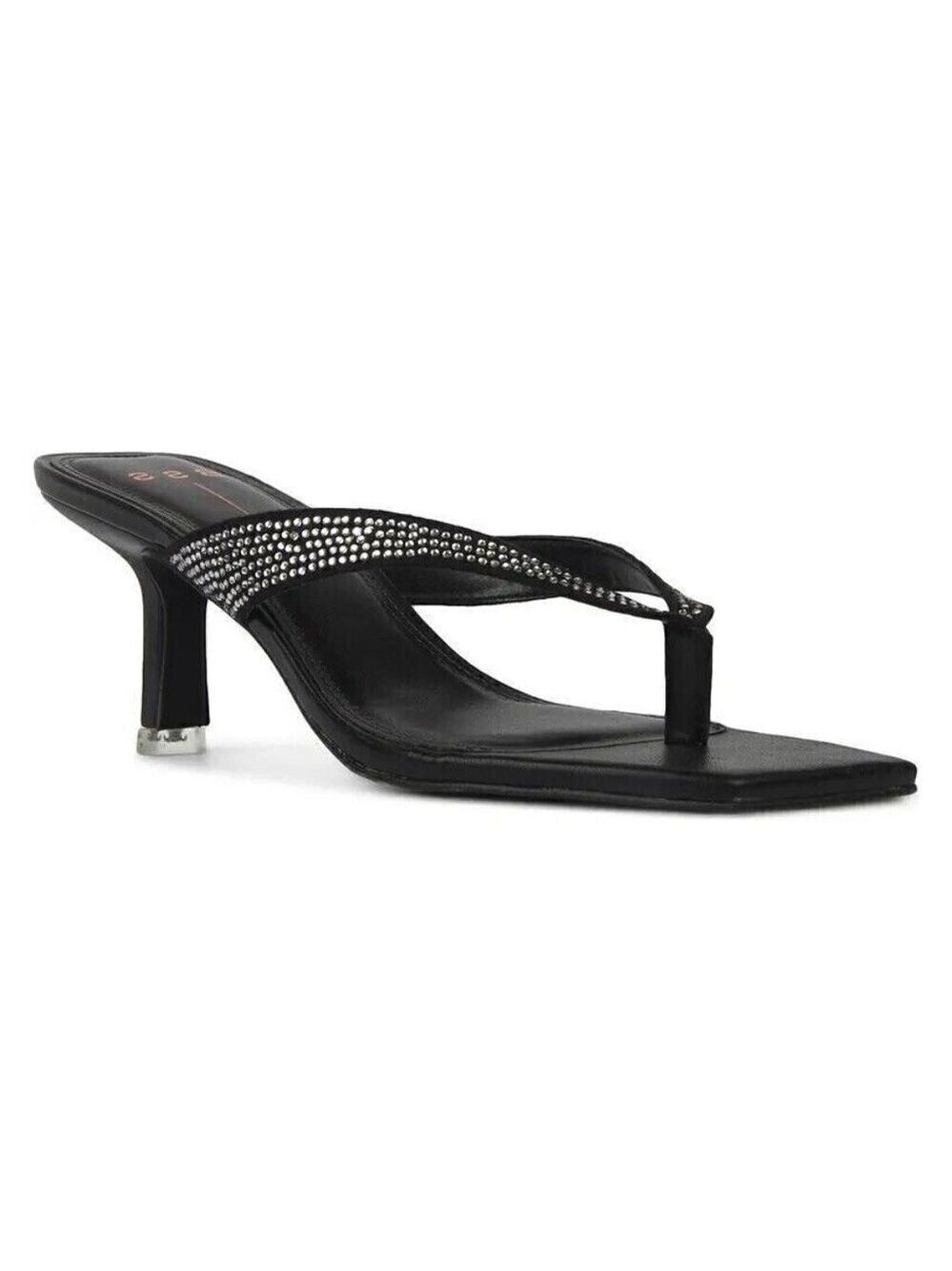 BLACK Suede Studio "Estelle" Sandals BNWOT Heels Women New Crytstals